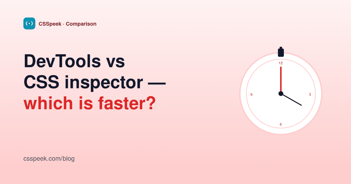 Stopwatch overlaying a CSS panel, measuring inspection speed