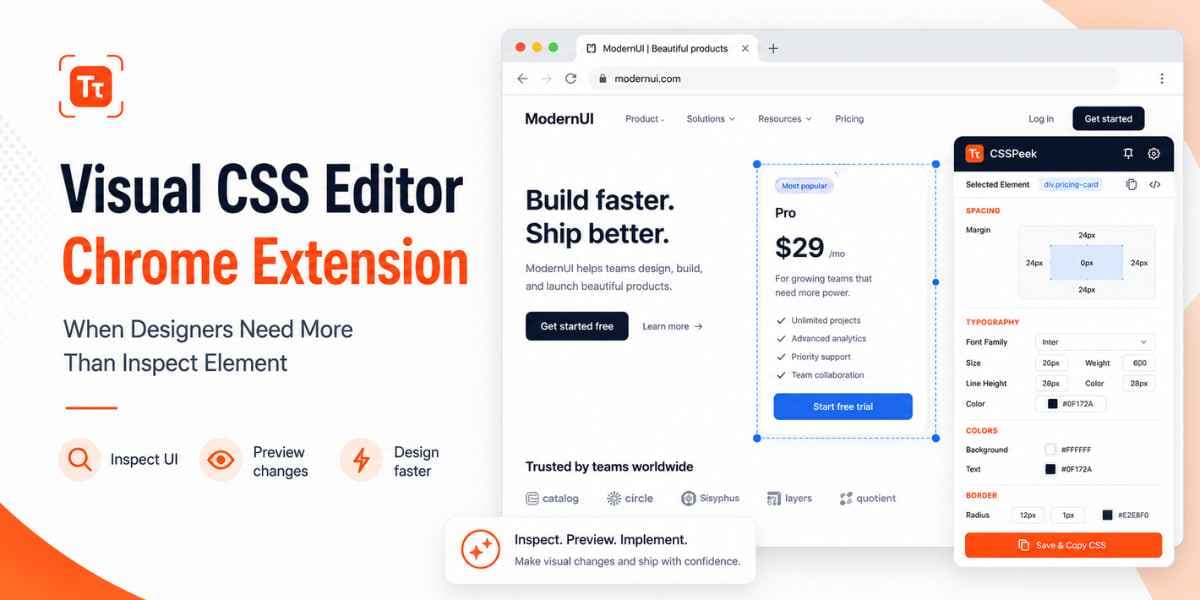 Visual CSS Editor Chrome Extension  Better Than Inspect