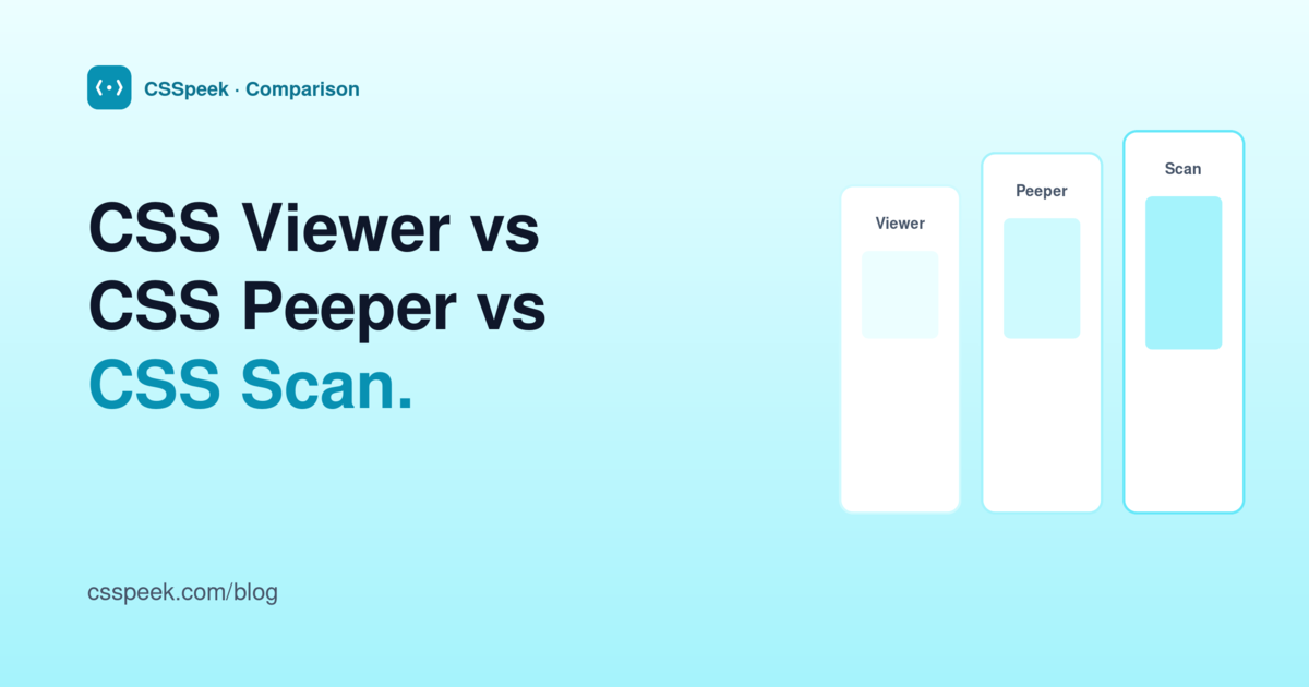 CSS Viewer vs CSS Peeper vs CSS Scan: Best in 2026