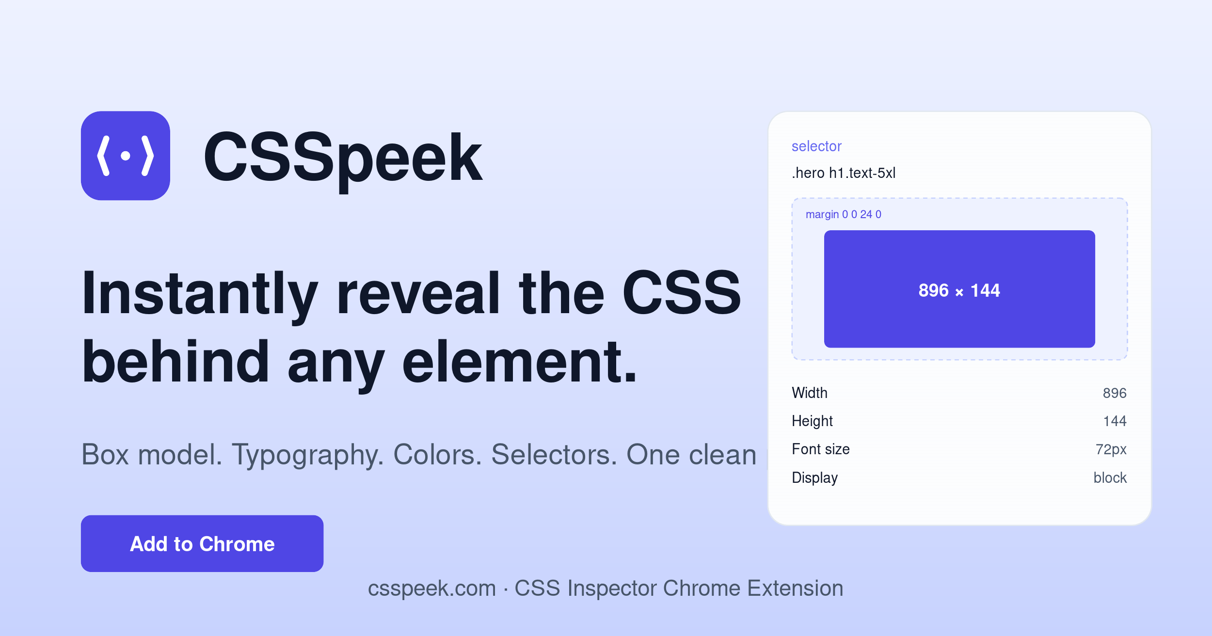 CSSpeek — CSS Inspector Chrome Extension